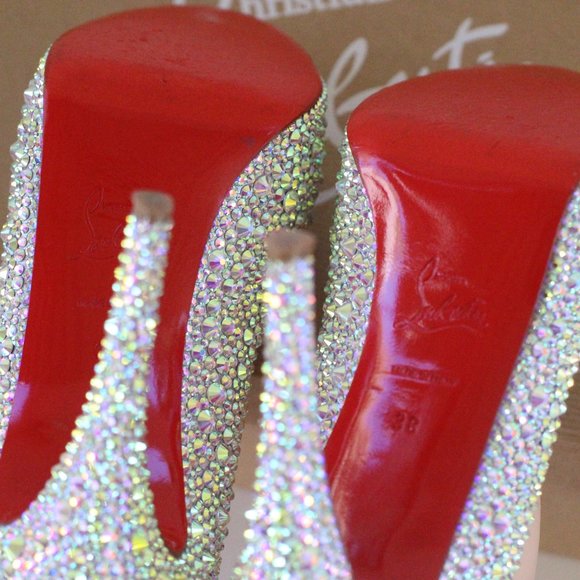 Christian Louboutin White Very Prive Swarovski Strass Ab Crystal - Picture 4 of 11